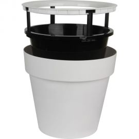 Пластиковый горшок liveingreen Протея 9 л, белый, с вкладкой, диам. 27 см, высота 24 см ПР27-10 