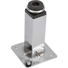 Ножка Tech-Krep 25х25х100 мм квадрат, метал, регулируемая, хром - накладка 127475 