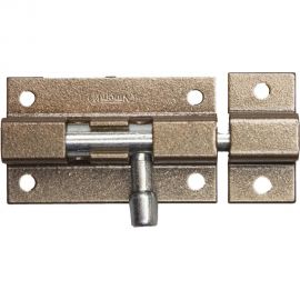 Накладная задвижка для окон и мебели Россия ""ШП-50 КМЦ"", цвет коричневый металлик/цинк, 50мм 37753-50 