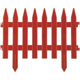 Садовое ограждение ПОЛИМЕРСАД Забор декоративный №1, терракотовый, 7 шт. ПС-ЗД1-терракот 