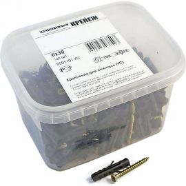 Набор крепления плинтусов дюбель ус Качественный КРЕПЕЖ 6x30, 120 шт 0501101 КЧ 