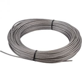 Нержавеющий трос KREPFIELD 4 мм, сталь А2, плетение 7x7, средней мягкости, 50 м 8379А2ТРОС4ММ-50 