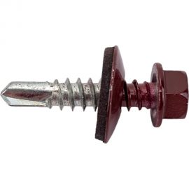 Кровельный саморез Качественный КРЕПЕЖ красное вино RAL 3005, 5.5х25 мм, 70 шт 0300137 КЧ 