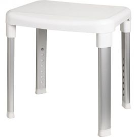 Стул для ванной PRIMANOVA 34x42 см, белый, с регулируемой высотой, 42.5-52.5 см, нагрузка -150 кг M-KV21-01 