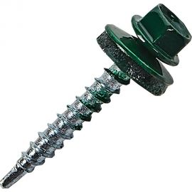 Кровельный саморез STARFIX 4,8x19 мм, цинк, шайба с прокладкой, PT3, RAL 6005, 250 шт. SMC2-24051-250 