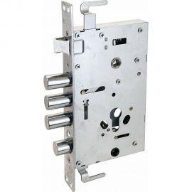 Врезной замок без ручек для металлических дверей Аллюр ЗВ1-08А-C AТМ-L (левый; автоматический; без цилиндрового механизма) 7934 