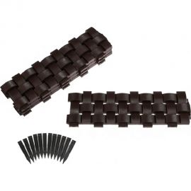 Садовое ограждение МАСТЕРСАД Плетёнка коричневое ПЛТ-корич 