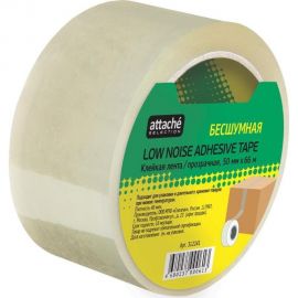 Клейкая лента Attache Selection бесшумная, 50 мм х 66 м, 48 мкм, прозрачная 312241 