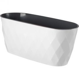 Горшок для цветов Idiland Laurel 354x152x150 мм, 5 л, с дренажной вставкой, белый 221611129/01 
