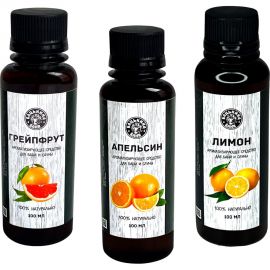 Набор ароматизаторов Бацькина баня Цитрусовый микс 3 шт, 100 мл Грейпфрут Апельсин Лимон для бани и сауны 17-3-100-набор-цитрус-ВИ 