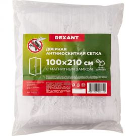 Дверная антимоскитная сетка с магнитным замком REXANT 210x100 см, белая 71-0223 
