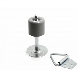 Дверной ограничитель с фиксатором Левша напольный, 100 мм У4-9561.Сер 