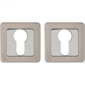 Накладка под цилиндр PUNTO ET QR SN/CP-3 матовый никель/хром 34763 