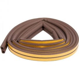 Самоклеящийся уплотнитель для дверей и окон ТДВ D профиль, 14х12 мм, коричн. 1502004 