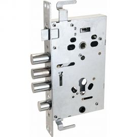 Врезной замок без ручек для металлических дверей Аллюр ЗВ1-08А-С без цилиндрового механизма 1558 