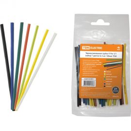 Термоусаживаемая трубка TDM ТУТнг 2/1 набор 7 цветов по 3 шт. 100мм SQ0518-0501 