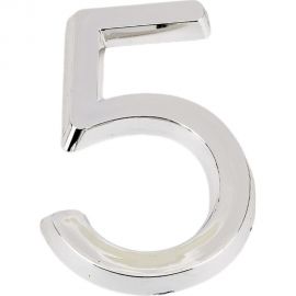 Самоклеящаяся цифра FUARO "5" ABS (50x37) CP хром 46907 