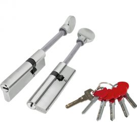 Цилиндровый механизм со штоком Fuaro D-PRO507-8/90 mm /55+10+25/ CP хром, 5+1 кл. перекодируемый 42683 