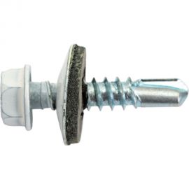 Кровельный саморез Качественный КРЕПЕЖ белый RAL 9003, 5.5х25 мм, 200 шт 1000181 КЧ 