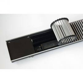 Внутрипольный конвектор KVZ с вентилятором с решеткой KVZ-Vent-180-70-1400-2V-UA/RRA-180-1400-A 