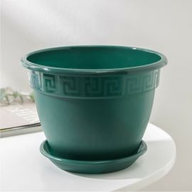 Горшок для цветов с поддоном СИМАЛЕНД Антик 1.6 л, 17 см, 15 см, малахит 4047730 