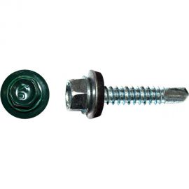 Кровельный саморез КРЕП-КОМП 4,8x35, RAL6005, тёмно-зелёный, 250 шт. ск356005кф 