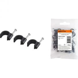 Круглая пластиковая скоба TDM 7 мм, черная, 50 шт. SQ0514-0042 