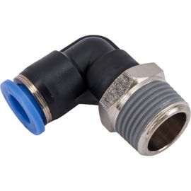 Фитинг цанговый угловой с наружной резьбой 3/8M для трубки диаметром 8 мм SHPI PL 08-R03 