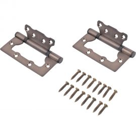 Накладная петля без врезки Аллюр 2BB MBN (100х75 мм; 2.5 мм; графит; 2 шт; коробка) 12160 