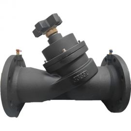 Балансировочный чугунный фланцевый клапан DN.ru Ду150 Ру16 L=485 мм T120C с ниппелями D080-00391 