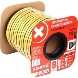 Уплотнитель STARFIX гаражный, тип D, черный, 12х10 мм, 50 м SF1016-02 