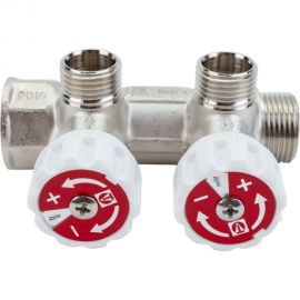 Коллектор с регулирующими вентилями VALTEC 3/4х2 выход, 1/2 наружная, на подающий трубопровод VTc.570.N.0502 