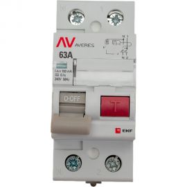 Устройство защитного отключения EKF DV 2P 63А/100мА AC AVERES SQrccb-2-63-100-ac-av 