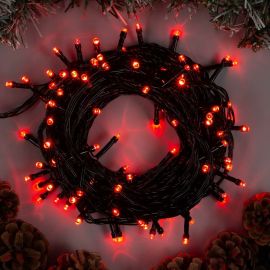 Гирлянда-нить Luazon ECO, IP20, 10 м, Н.Т. LED-100-220V, 8 режимов, красный 3556794 