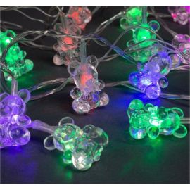 Нить Luazon DCR 5 м, с насадками Мишка, IP20, Н.С. LED-20-220V, моргает, мульти 1080389 