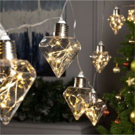 Гирлянда-нить Luazon ROSA, 3 м, лампочки-кристалл, 5 см, IP20, серебристая нить, LED-80-12V, 8 режимов, теплый белый 6929870 