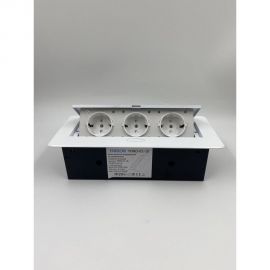 Выдвижная розетка Inrior выдвижной встраиваемый блок розеток, на 3 euro розетки, без проводки, белый TORO-01-10 