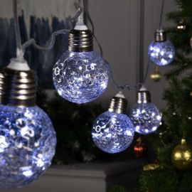 Гирлянда-нить Luazon ROSA, 3 м, лампочки-шары, 5 см, IP20, серебристая нить, LED-80-12V, 8 режимов, белый 6929865 