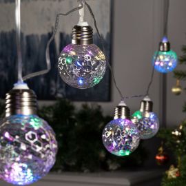 Нить Luazon ROSA 3 м, с насадками Лампочки шары 5 см, IP20, Н.С. LED-80-12V, 8 режимов, мульти 6929864 