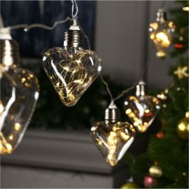 Гирлянда-нить Luazon ROSA, 3 м, лампочки-сердца, 8 см, IP20, серебристая нить, LED-80-12V, 8 режимов, теплый белый 6929855 