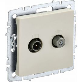 Двойная розетка IEK Brite tv+sat ртв/рсп12-бркр бежевый BR-AF20-O-K10 