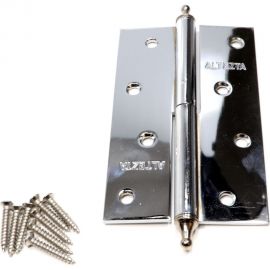 Накладная петля с короной Левша ALTEZTA 1007 120x75x2.5, хром, левая У1-7680.Хл 