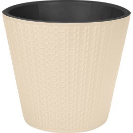 Горшок для цветов Idiland Velvet D 330 мм, 16 л, на колесиках, светло-бежевый 221600525/01 