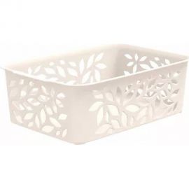 Полимербыт Корзина Leaves 1.2 л, 184x127x62 мм, молочный 434460000 