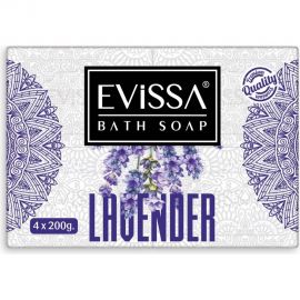 Банное мыло EVISSА пвх пленка, 4 шт. по 200 гр. лаванда М5213 