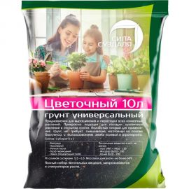 Грунт Сила Суздаля Цветы Black, 10 л 4680004061595 