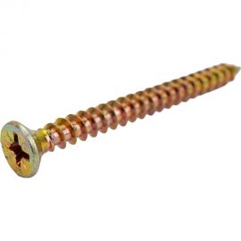 Желтый саморез с потайной головкой GSMETZ 5x55 мм, универсальный, оцинкованный, 1 кг, 217 шт., pz2 1035055-1 