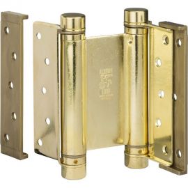 Барная пружинная петля двойного действия ALDEGHI LUIGI SPA 125х48х42 мм, цвет: латунь, к-т: 2 шт + ключ с декоративными шурупами 101AO125B 