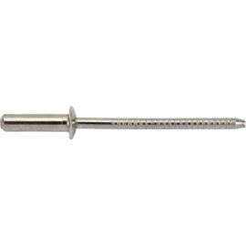 Вытяжная нержавеющая заклепка со стандартным бортиком KREPFIELD закрытый конец, 3,2x12 мм, ISO 16585, А2, 100 шт. 16585ЗАКЛЕПКА3,2Х12А2-100 