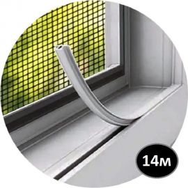 Заглушка паза штапика для окон и дверей KOMFORT москитные системы ПВХ, грибок, белая, 14м ЗПШАГ14 